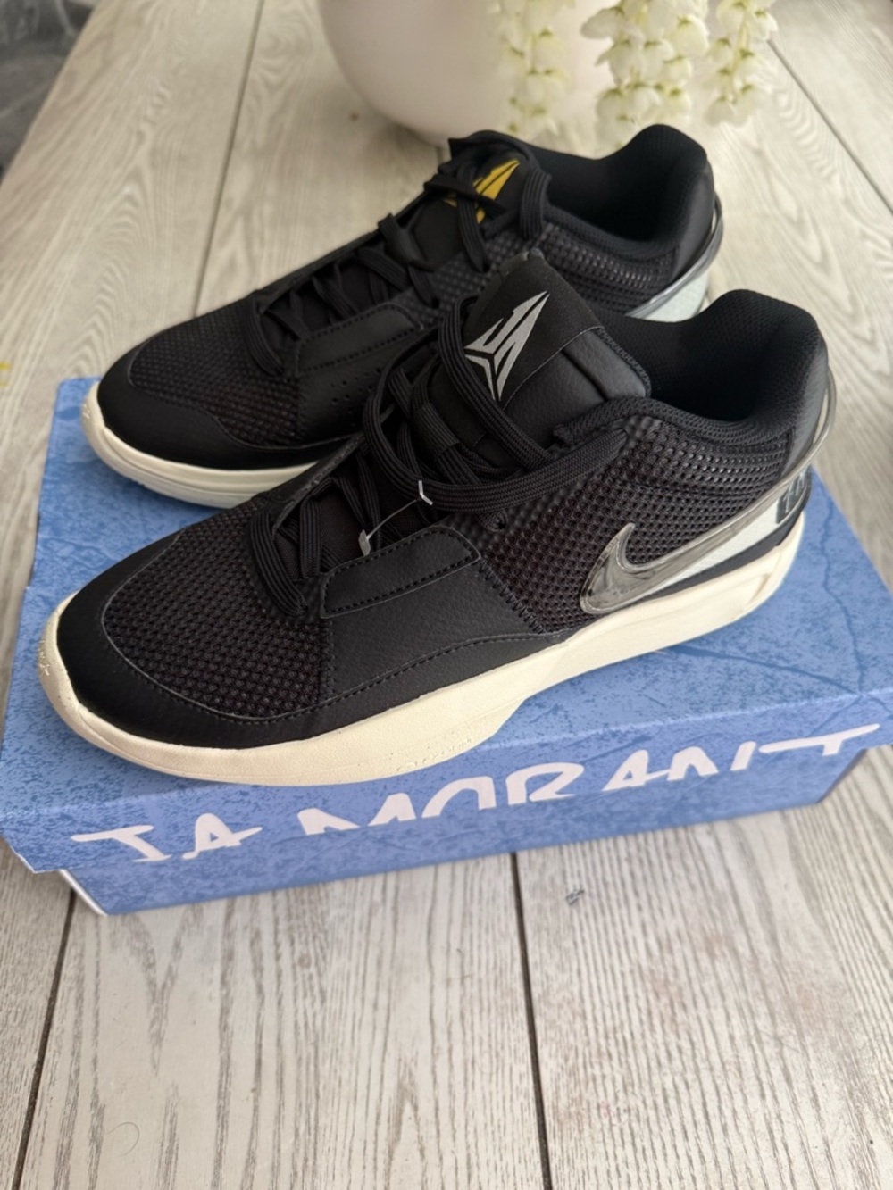 JA Nike Men's Black Mesh Athletic Sneakers